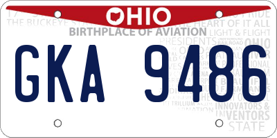 OH license plate GKA9486
