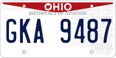 OH license plate GKA9487