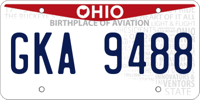 OH license plate GKA9488