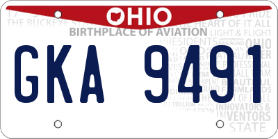 OH license plate GKA9491
