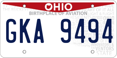 OH license plate GKA9494
