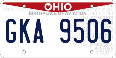 OH license plate GKA9506