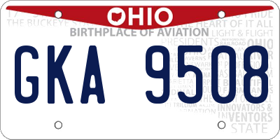 OH license plate GKA9508