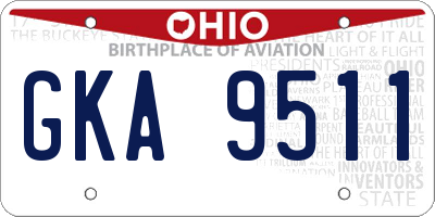 OH license plate GKA9511