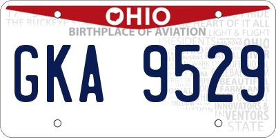 OH license plate GKA9529