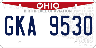 OH license plate GKA9530