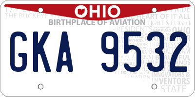 OH license plate GKA9532