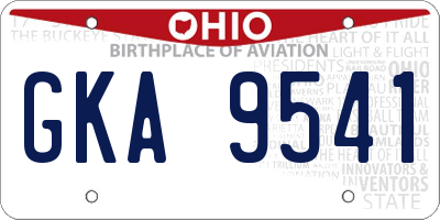 OH license plate GKA9541