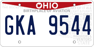 OH license plate GKA9544