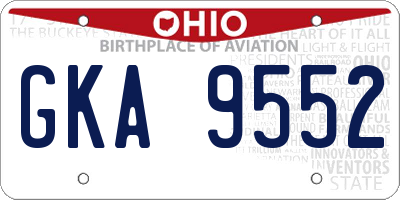 OH license plate GKA9552