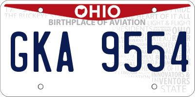 OH license plate GKA9554