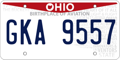 OH license plate GKA9557