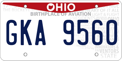 OH license plate GKA9560