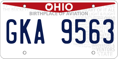 OH license plate GKA9563
