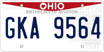 OH license plate GKA9564