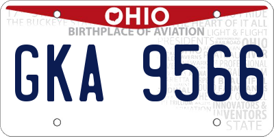 OH license plate GKA9566