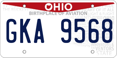 OH license plate GKA9568