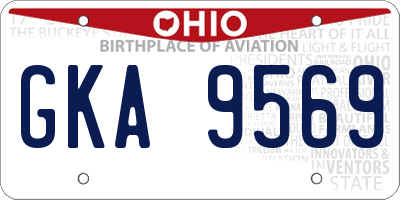 OH license plate GKA9569