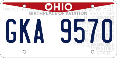 OH license plate GKA9570