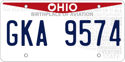 OH license plate GKA9574