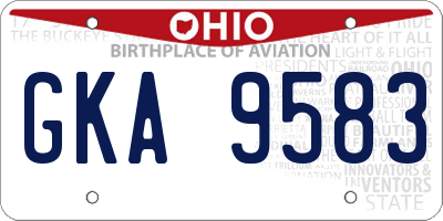 OH license plate GKA9583