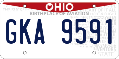 OH license plate GKA9591