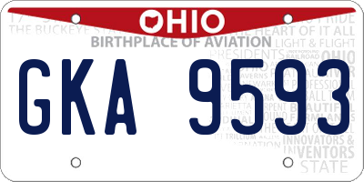 OH license plate GKA9593