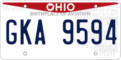 OH license plate GKA9594