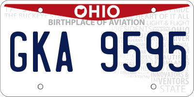 OH license plate GKA9595