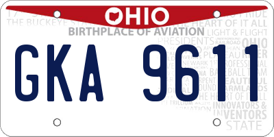 OH license plate GKA9611