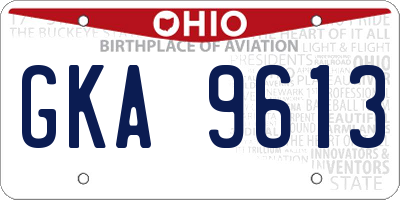 OH license plate GKA9613