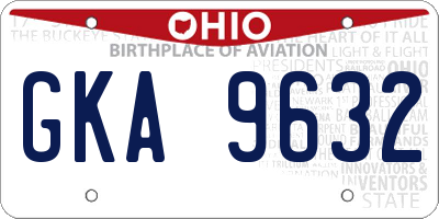 OH license plate GKA9632