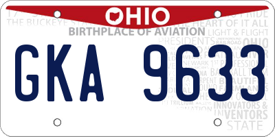 OH license plate GKA9633