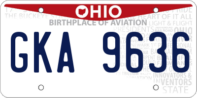 OH license plate GKA9636
