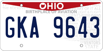 OH license plate GKA9643