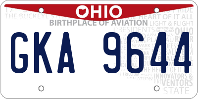 OH license plate GKA9644