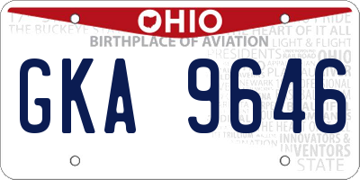 OH license plate GKA9646