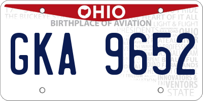 OH license plate GKA9652