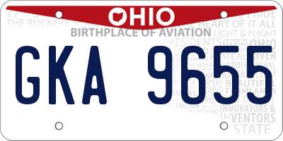 OH license plate GKA9655