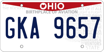 OH license plate GKA9657