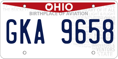 OH license plate GKA9658