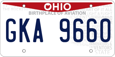 OH license plate GKA9660