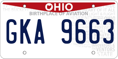 OH license plate GKA9663
