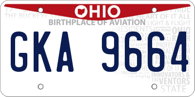 OH license plate GKA9664