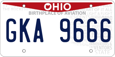 OH license plate GKA9666