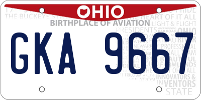 OH license plate GKA9667