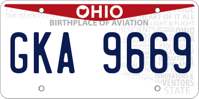 OH license plate GKA9669