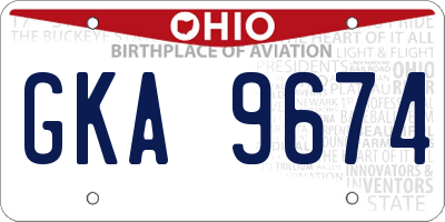 OH license plate GKA9674