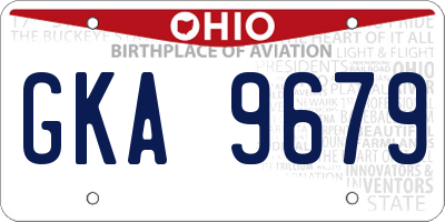 OH license plate GKA9679