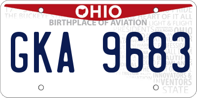 OH license plate GKA9683